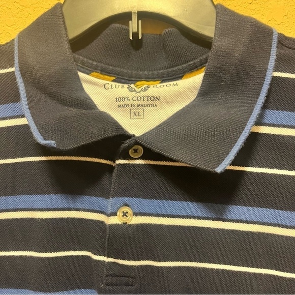 Men’s Polo Size Large. Blue, Navy and White - Club Room - Picture 6 of 7